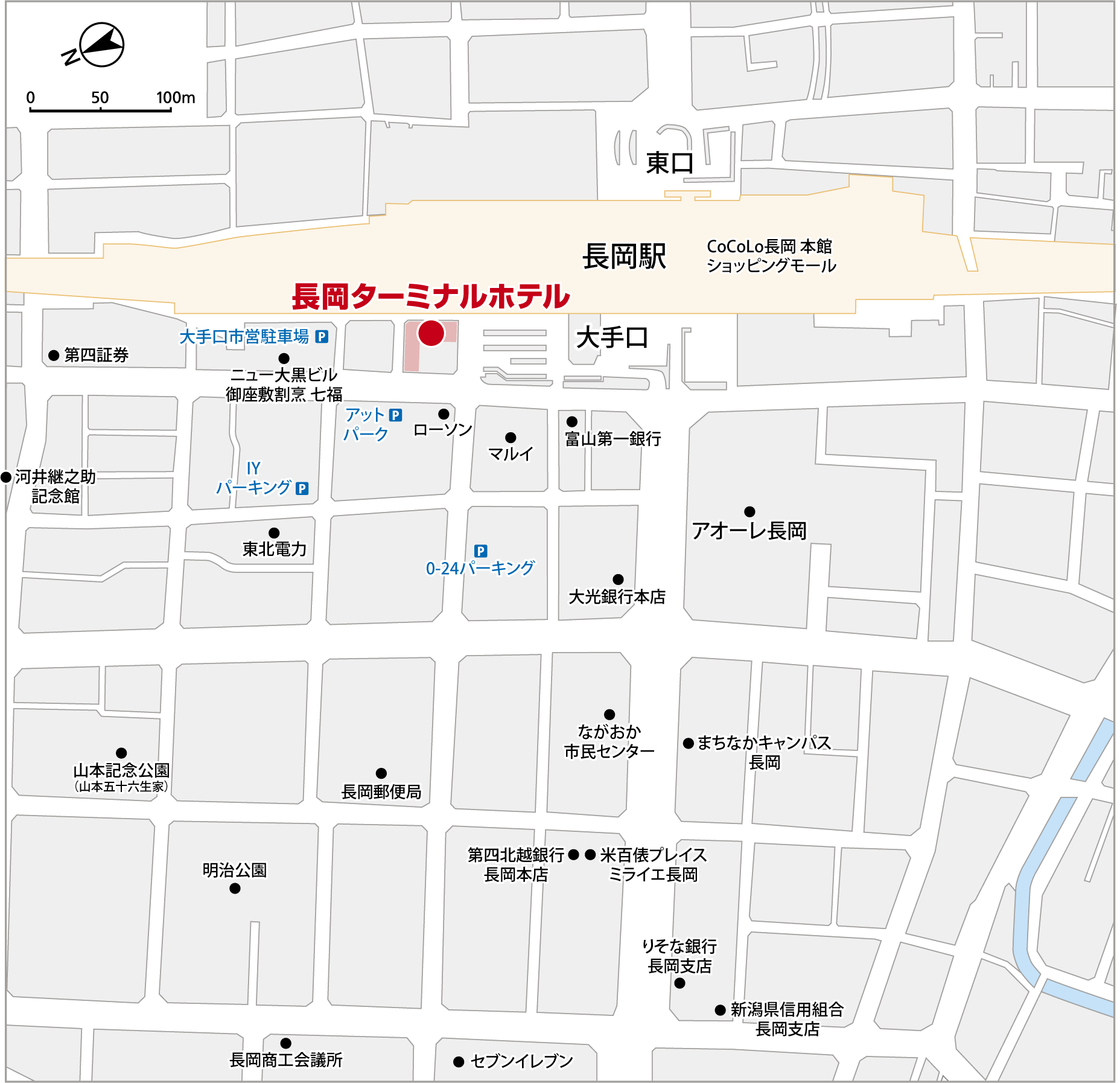 長岡駅周辺マップ